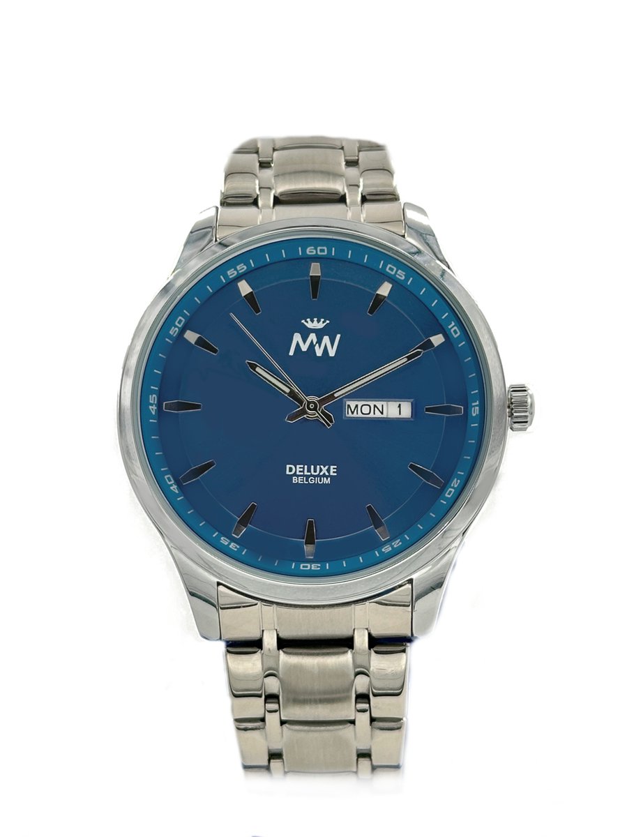 Mats Watch Collectie voor Heren - SILVER BLUE - Horloge voor hem- zilver -  Belgische... | bol.
