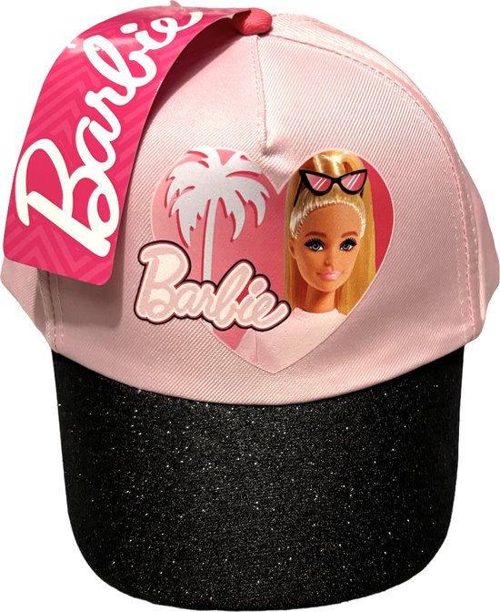 Barbie - Casquette - Glitter - 110 x 128 - Rose - Zwart - Casquette baseball