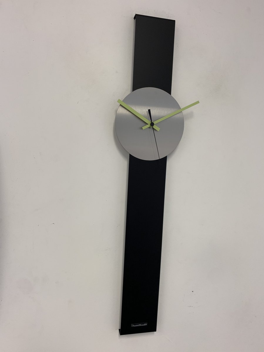 Wandklok CHANTALBRANDO SUMMIT BLACK & SILVER = MODERN DESIGN = ZWART & ZILVER