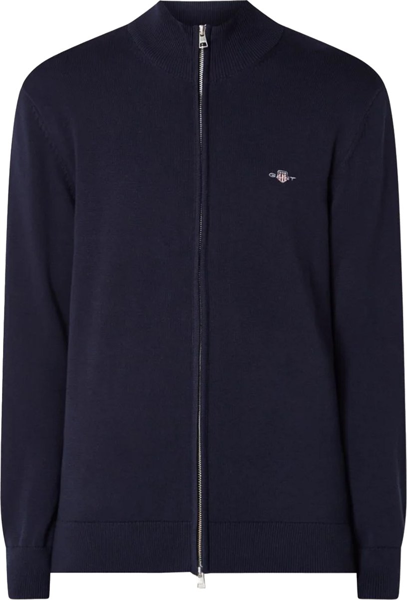 Gant Vest Blauw Superfine Lambswool Zip Cardig 87214/410