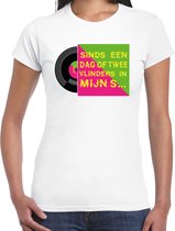 Bellatio Decorations disco verkleed t-shirt dames - doe maar lekker 80s party - wit - jaren 80 XXL