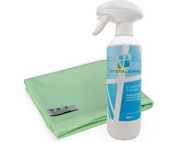 Glasreiniger | Spiegelreiniger + Glasdoek - 100% streep en vlekvrij - Beste glans resultaat op de markt - 500ml