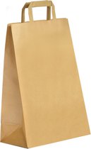 Sac Kraft - (XL) Large - 50 Pièces - Marron - Tassen en papier - Marron - Avec poignée - Sac de transport - Haute qualité - 32+17x38 cm - Sac cadeau - Eco - Idéal pour les cadeaux - Papier Kraft Natron de haute qualité