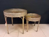 Table basse - 2 sets - Table - Métal - Ø50/Ø38cm - hauteur 50/39cm - Goud Or