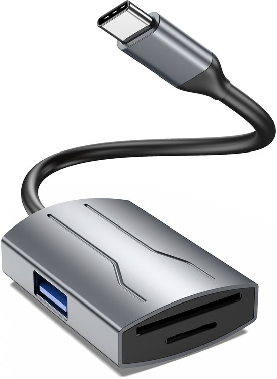 SD Kaart lezer USB C - Kaartlezer SD kaart - Geheugenkaartlezer - Micro SD kaartlezer - USB-C kaartlezer - USB 3.0 Ingang