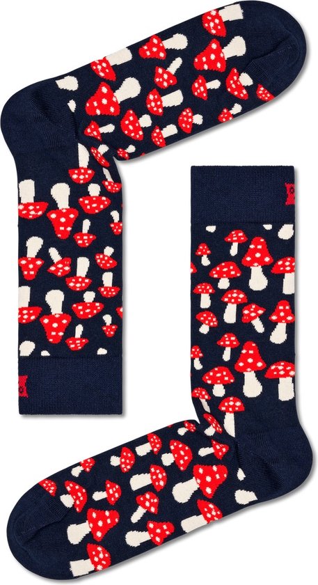 Happy Socks Mushroom Sock Unisex sokken blauw - Maat 36-40