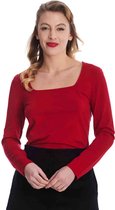 Banned - Sweet Sue Square Longsleeve top - 2XL - Rood