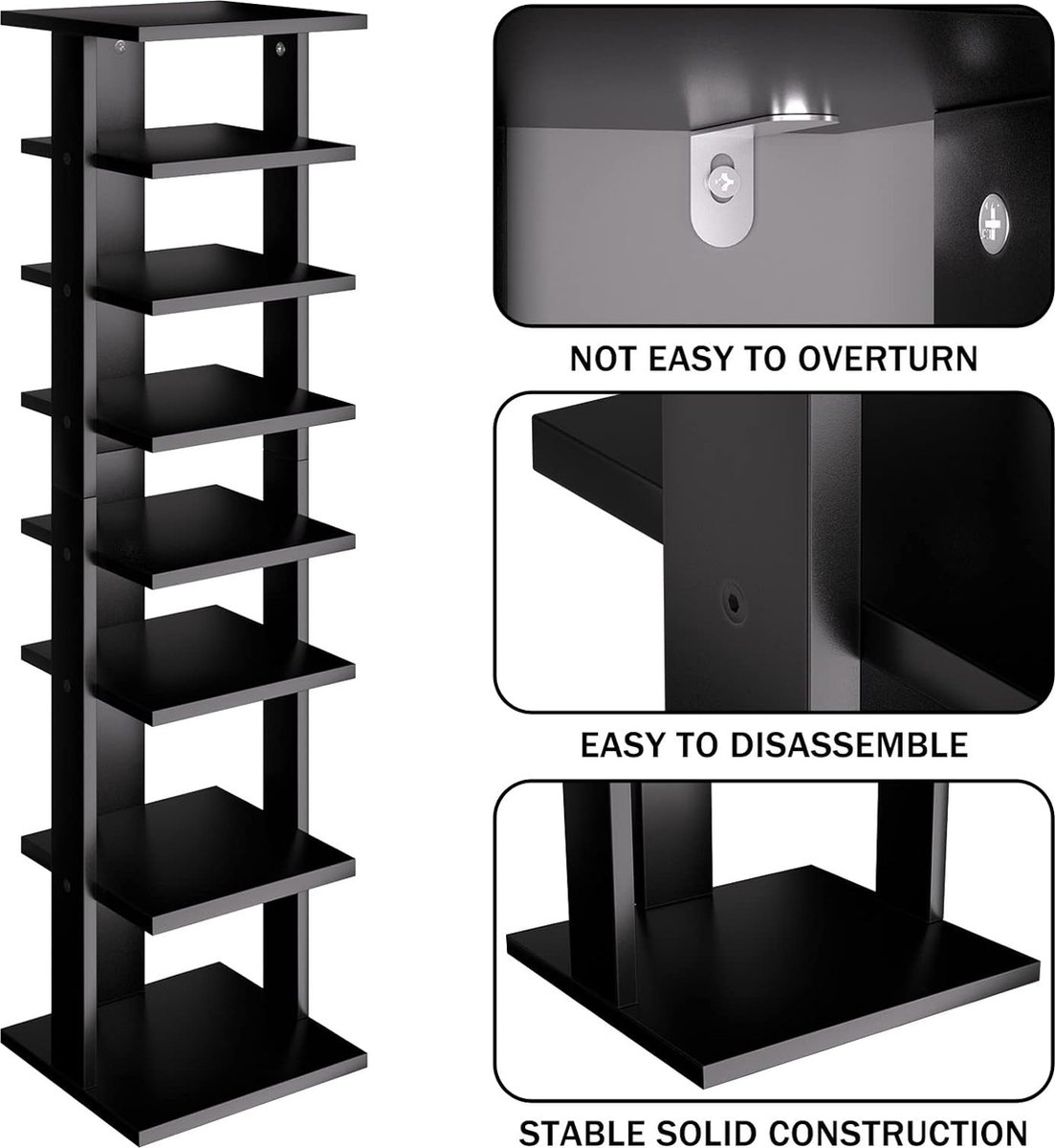 Schoenenkast Schoenenbank Schoenen Organizer Schoenenrek Metalen Schoenenrek Voor Woonkamer Hal Schoenenrek Schoenenopberger (Blue : Black, Size : 60 * 30 * 50cm