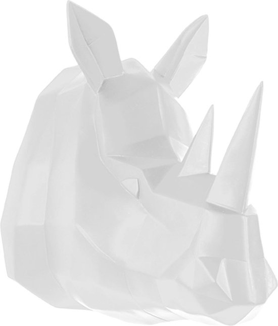 Present Time - Beeld Origami Neushoornkop - wand