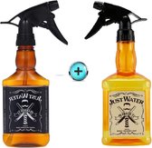 Maxenza Mist spray bottle - Mist Verstuiver Haar - Kapper Spuitfles - Salon Barber Haargereedschap Watersproeifles - Instelbare Waternevel - Extreme Mist Verstuiver - 2 x 600ml