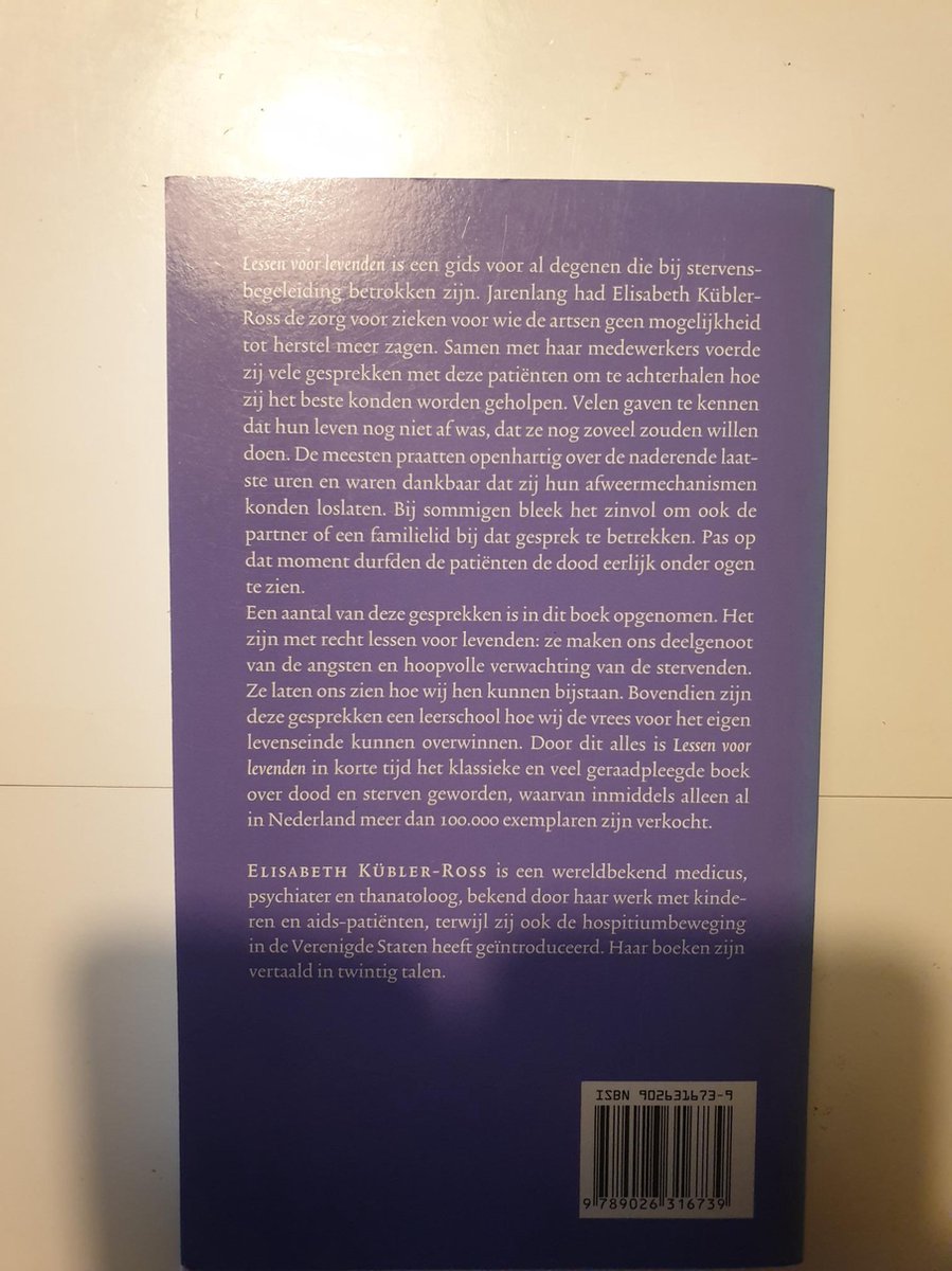 Lessen Voor Levenden Gesprekken Stervend - back cover
