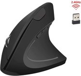 Verticale draadloze ergonomische muis. Windows, Mac OS, USB 2.4 G, 800/1200/1600 DPI. Zwart