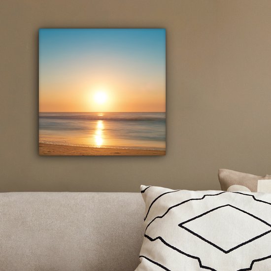 Tableau sur toile 20x20 cm - Décoration murale Mer - Couleurs - Soleil - Décoration murale salon - Décoration chambre - Accessoires chambre - Peintures sur toile
