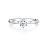 Ella - 14k Witgouden Solitair Moissanite Verlovingsring - 0.3 karaat