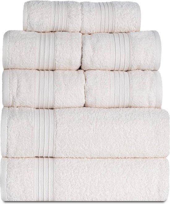 TRAMAS Premium handdoekenset, 700 g, 4-delig, 100% katoen, 2 handdoeken 50 x 100 cm en 2 badhanddoeken 70 x 140 cm, extra zacht, sneldrogend, hoog absorptievermogen, mosterd