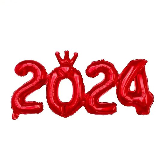 Nieuwjaar 2024 nummerfolieballonnen, oudejaarsfeest kerstfeestdecoraties voor thuis