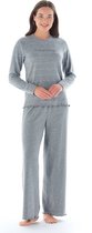 Feyza - Dames Pyjama Set, Lange Mouwen, Grijs - XL