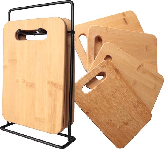 Focenat Houten Snijplank Acaciahout - Professionele Keukenplank 39 X 25,5 X 2,5 Cm Met Sapgoot En Handgrepen