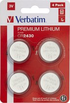 Verbatim CR2430, Batterie à usage unique, CR2430, Lithium, 3 V, 4 pièce(s), Argent