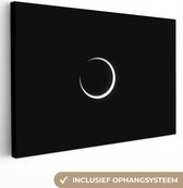 Toile Peinture Annulaire Eclipse Solaire - 180x120 cm - Décoration murale XXL