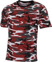 MFH US T-shirt - "Streetstyle" - Rood camouflage - 145 g/m² - MAAT XXXL