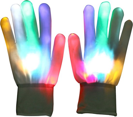 Equivera Led Handschoenen - 6 modes - Wit- Lichtgevende Handschoenen - Feest Handschoenen - Festival Handschoenen