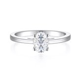 Eloise - Zilveren Ovaal Solitair Moissanite Ring - 1.5 karaat.