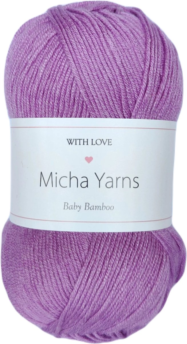 5 bollen - 70% bamboe 30% katoen haakgaren - 5 x 50gram - 185meter - Paars (008) - Micha Yarns