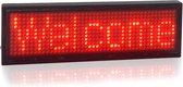LED naamplaatje | LED badge 9.3x3x0.6cm zwarte rand - LED Kleur - Rood