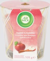 Bougie parfumée Air Wick Essential Oils Apple Crumble 105 grammes - Bougie Apfelkuchen - Crumble aux Pommes - Au parfum de crumble aux pommes dans un pot en verre décoratif