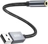 AdroitGoods Usb-A Naar 3,5 mm Aux Audio-Adapter - Externe USB (3D) Geluidskaart - Sound Card - Usb 5.1