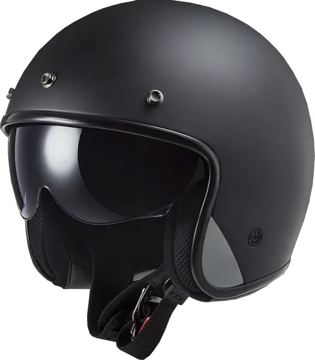 LS2 Helm Bob II Solid OF601 mat zwart maat M