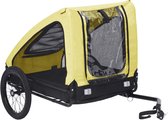 vidaXL - Hondenfietstrailer - geel - en - zwart