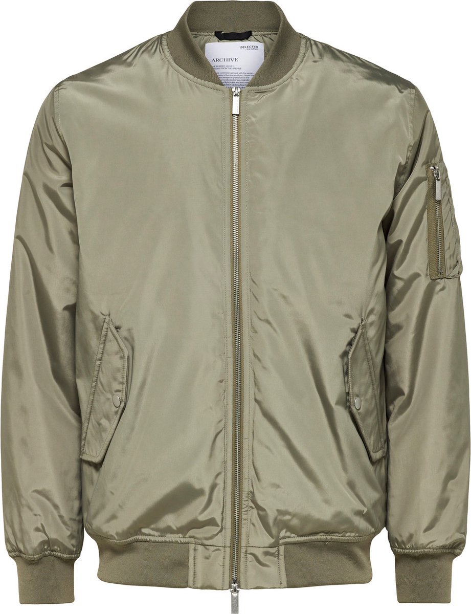 Selected - Heren Jas zomer Archive Bomber Jacket - Groen - Maat S