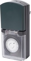 Perel Analoge timer, mechanisch, 230 V, 16 A, 3680 W, IP44, voor gebruik buitenshuis, Franse aarding type E, zwart