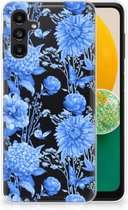 TPU Case Geschikt voor Samsung Galaxy A13 | A04s Flowers Blue