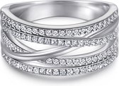 Estrella - Zilveren Moissanite Cross- ZilverenOver Lijnen Ring