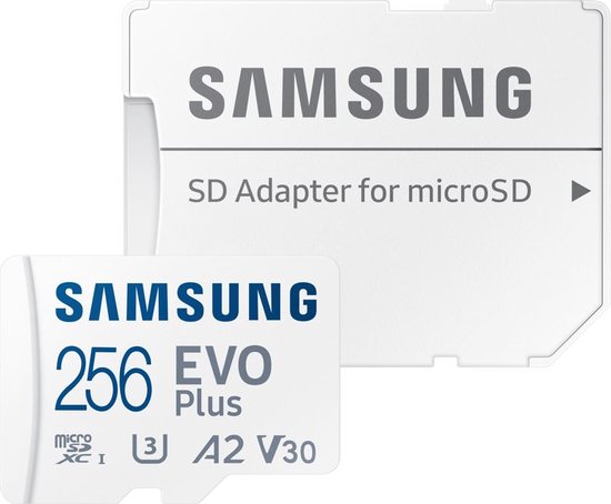 Samsung Evo+ 256 GB Micro SD kaart - met adapter