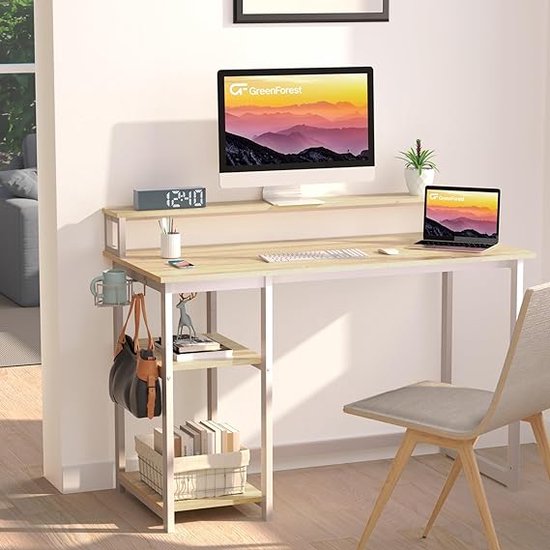 bureau Tafel - simple construction, industrial design, vintage brown - computer bureau, 120 x 55 Cm