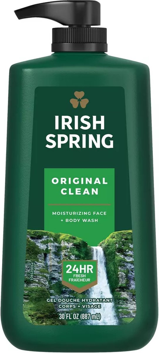 Irish Spring Original Clean Body Wash for Men - Mannen - Douchemiddel - Hydraterende Douchegel - Bad & Douche - Badschuim - 887ml