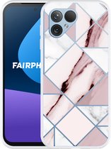 Cazy Hoesje geschikt voor Fairphone 5 Roze Marmer
