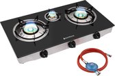 Table de cuisson gaz Camplux TC03GB 3 flammes en verre