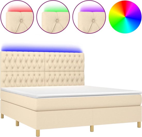 vidaXL-Boxspring-met-matras-en-LED-stof-crèmekleurig-180x200-cm