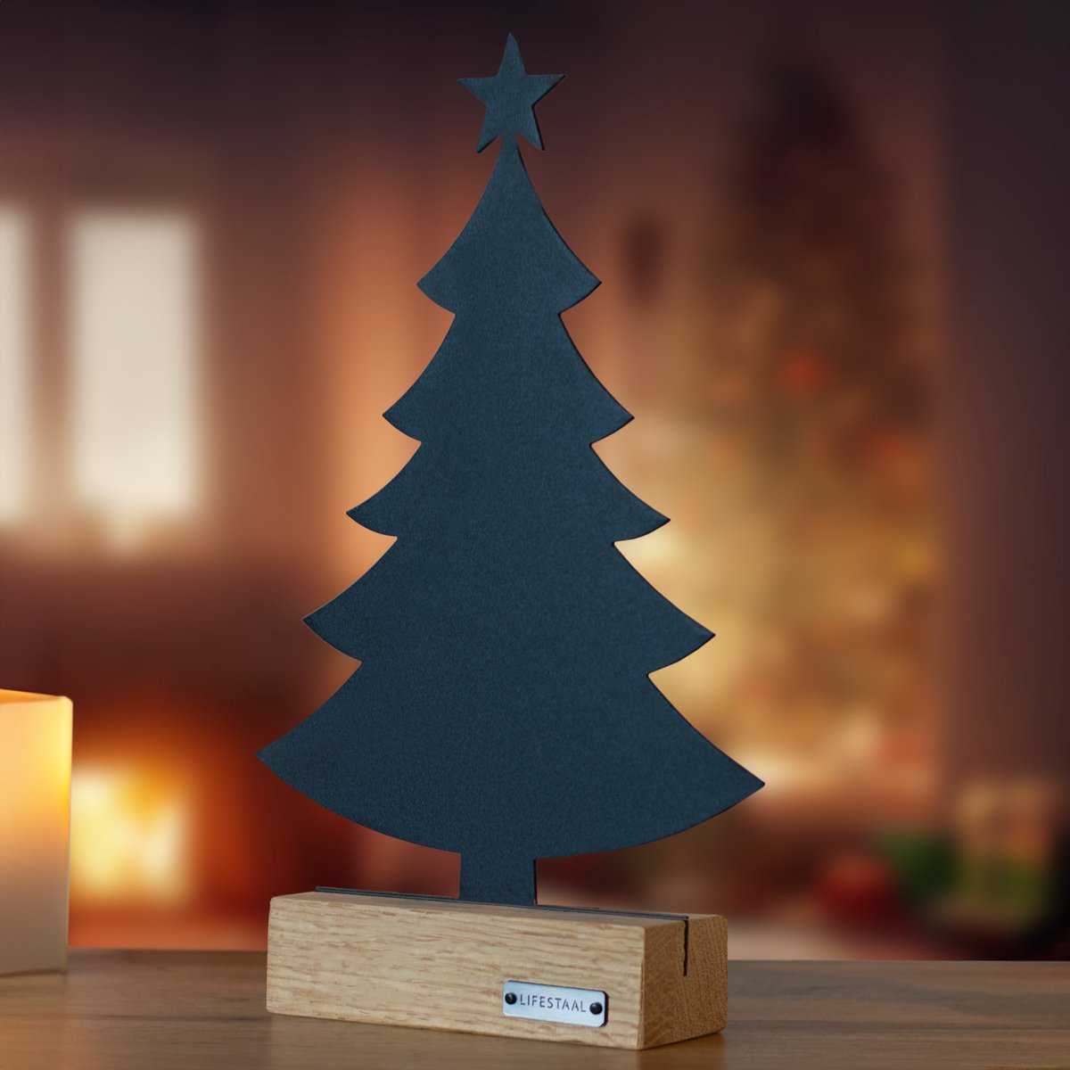 Lifestaal® - Ornament op voet - Kerstboom - Kerstversiering - 31,5cm x 20cm