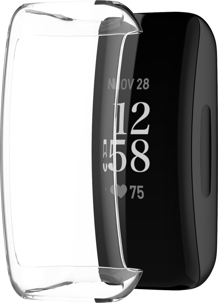 By Qubix - Geschikt voor fitbit Inspire 2 TPU case (volledig beschermd) - Transparant