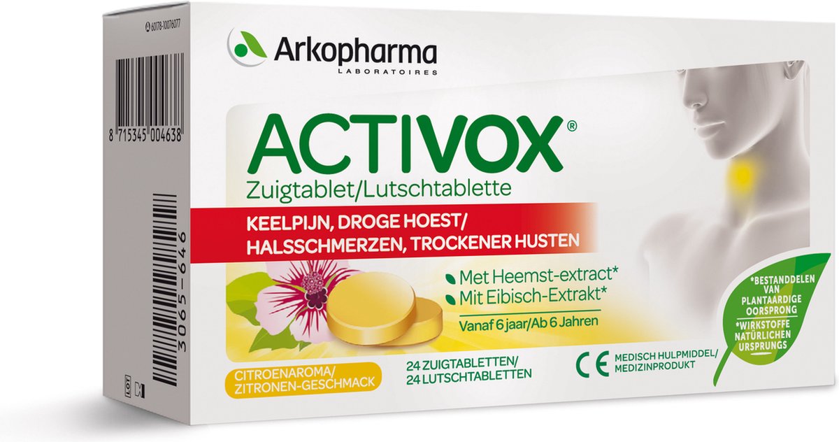Goedkoopste Arkopharma Activox Keelpijn En Droge Hoest 24 zuigtabletten
