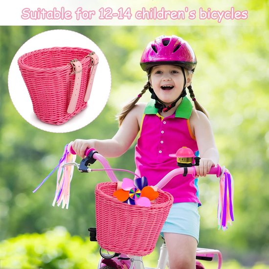 Kit Panier Vélo Enfant Arc-en-ciel – Panier En Osier, Moulin à Vent, Sonnette, Rubans Et étoiles, Montage Facile