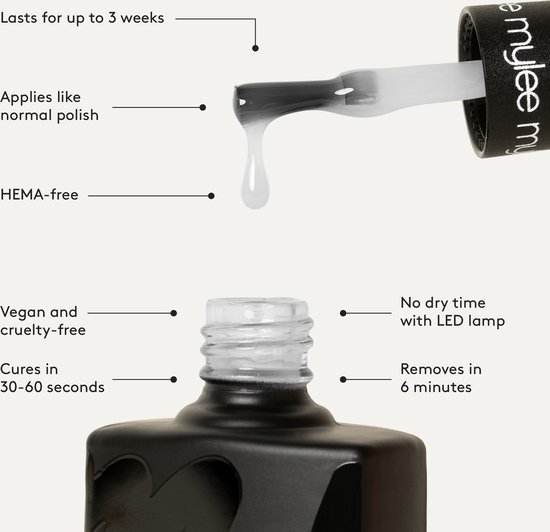 Mylee Gel Vernis à ongles 10 ml [Ibiza Sunset] Vernis Gel UV/ LED Nail Art Manucure Pédicure, Usage Professionnel et Domestique [Gamme Paillettes Fines] - Longue durée et facile à appliquer