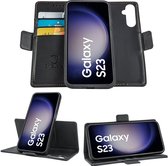 Geschikt voor Samsung Galaxy S23 Book Case Hoesje - Uitneembaar Hoesje - Magnetische Sluiting - Portemonnee Rustic Zwart