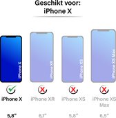 Hoesje geschikt voor iPhone X - Backcover - Pasjeshouder - Portemonnee - Kunstleer - Turquoise
